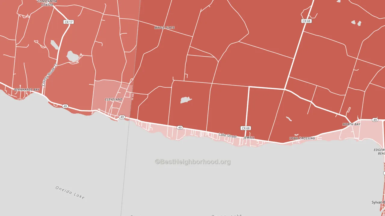 Cleveland, NY block-group political-lean map