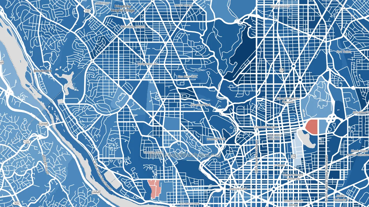 Cleveland Park, Washington, DC block-group political-lean map