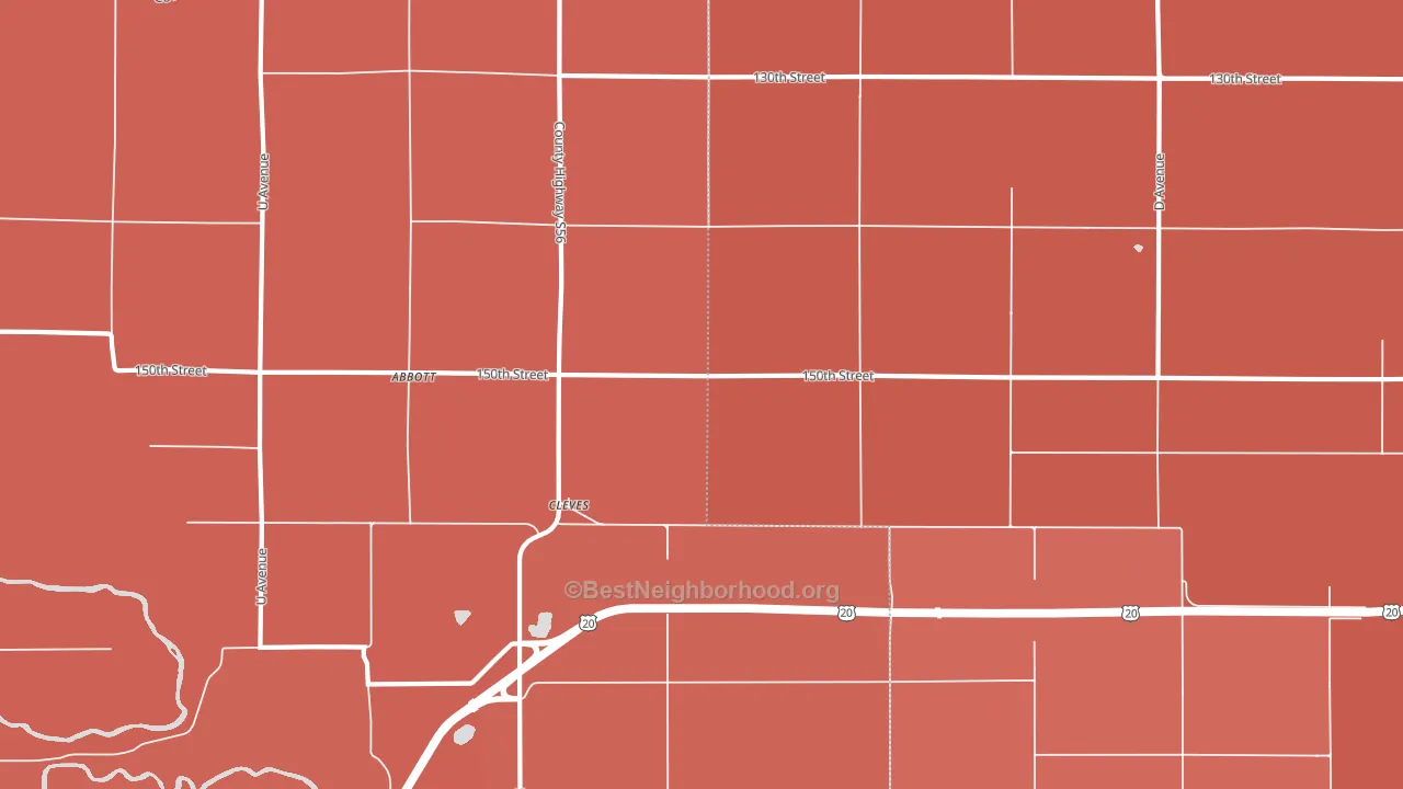 Cleves, IA block-group political-lean map