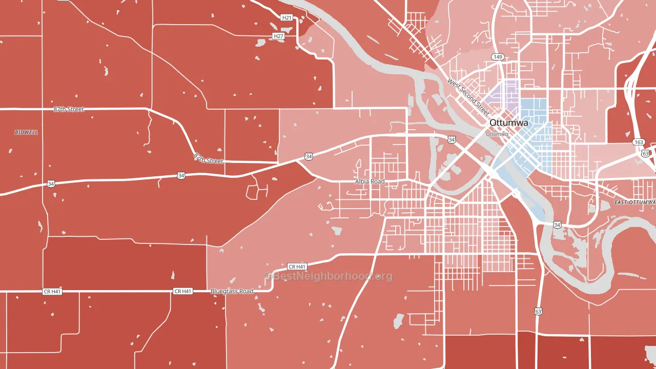 Cliffland, IA block-group political-lean map