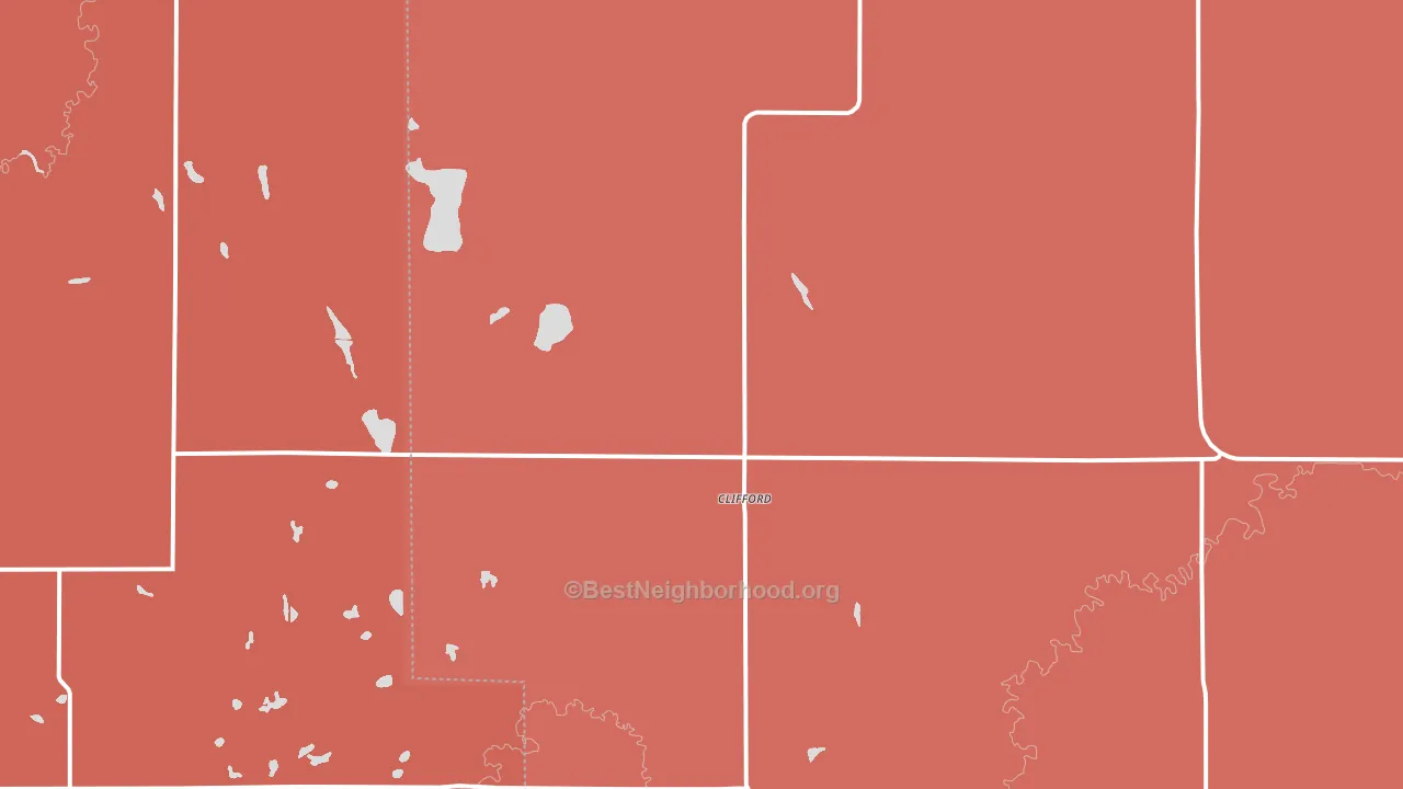 Clifford, ND block-group political-lean map