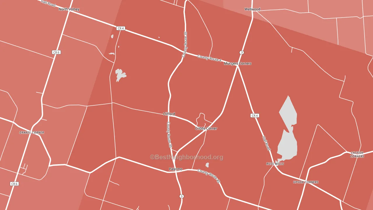 Clifford, NY block-group political-lean map