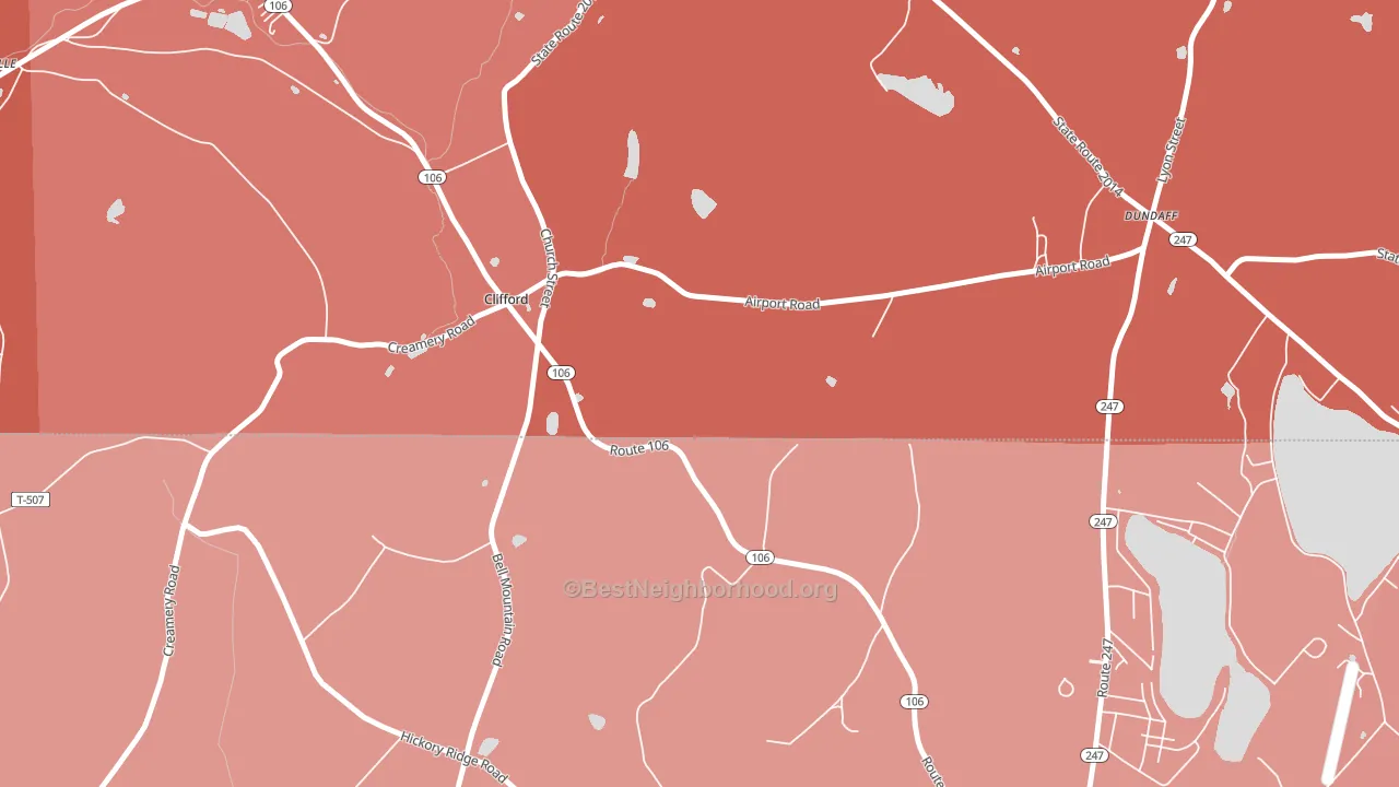 Clifford, PA block-group political-lean map