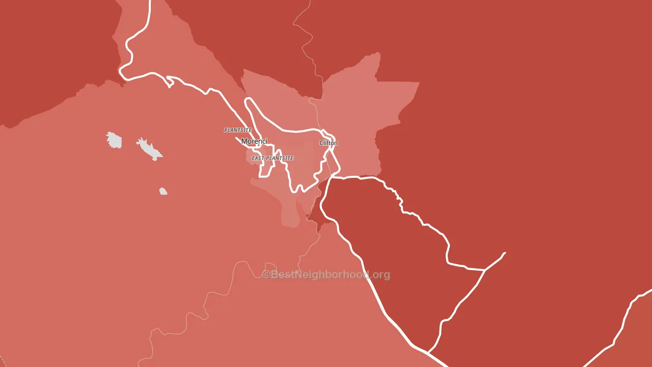 Clifton, AZ block-group political-lean map