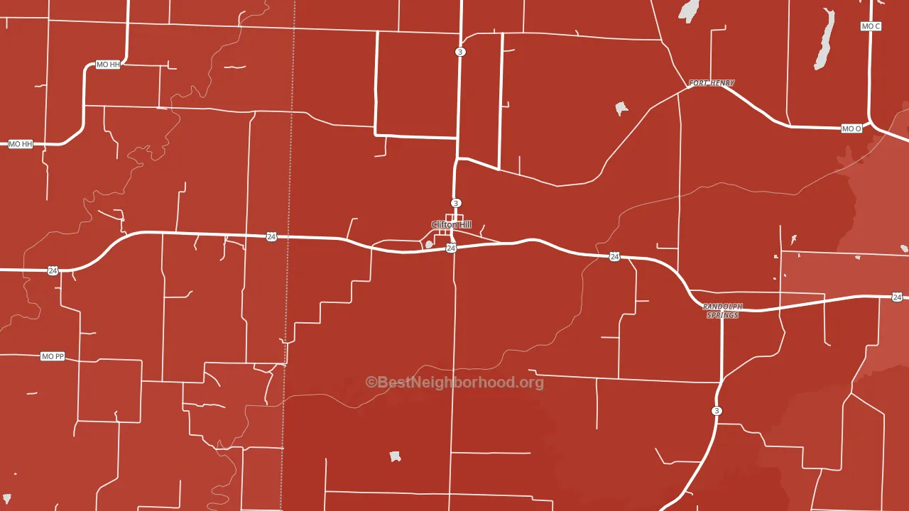 Clifton Hill, MO block-group political-lean map