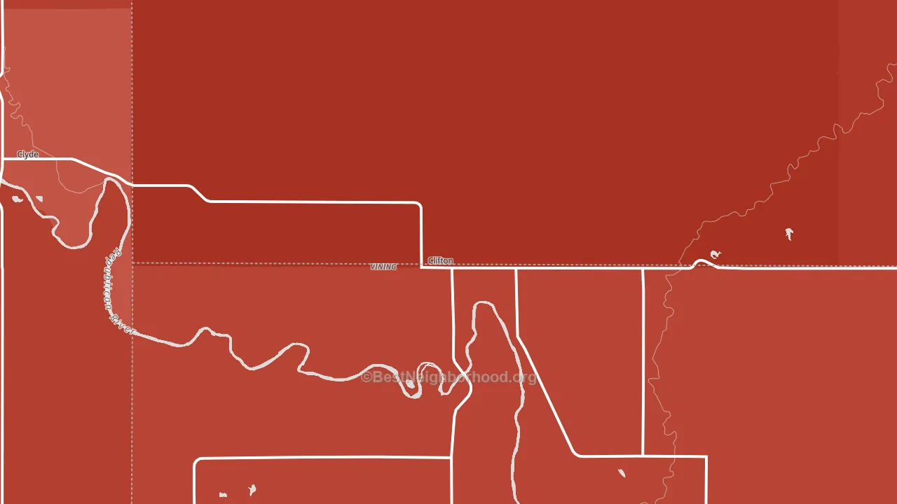 Clifton, KS block-group political-lean map
