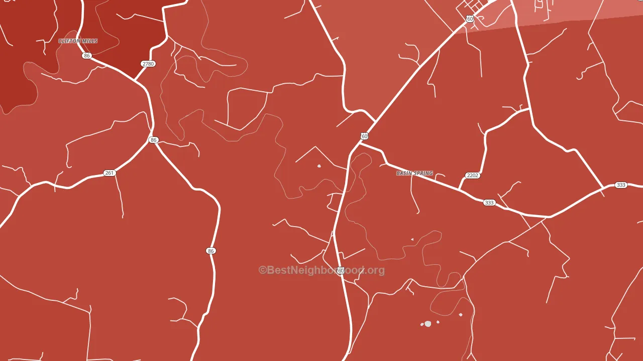 Clifton Mills, KY block-group political-lean map