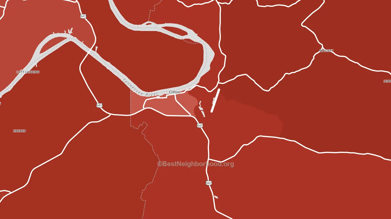 Clifton, TN block-group political-lean map