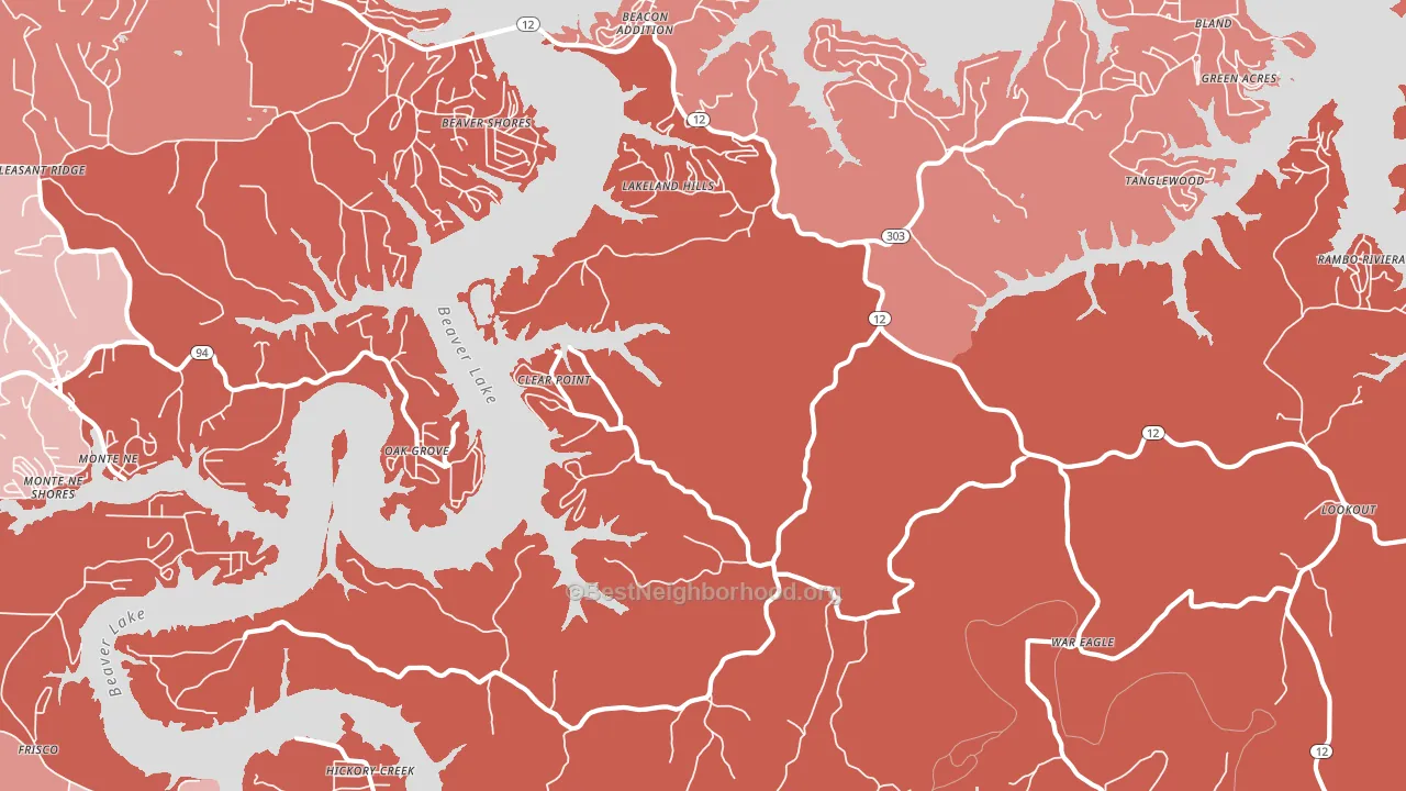 Clifty, AR block-group political-lean map