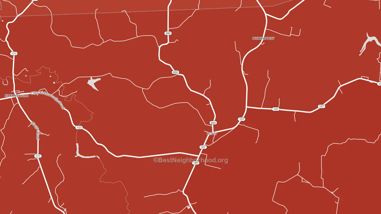 Clifty, KY block-group political-lean map