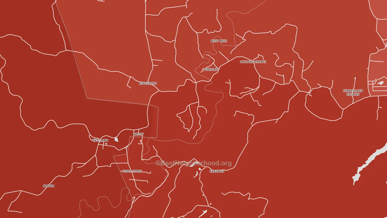 Clifty, TN block-group political-lean map