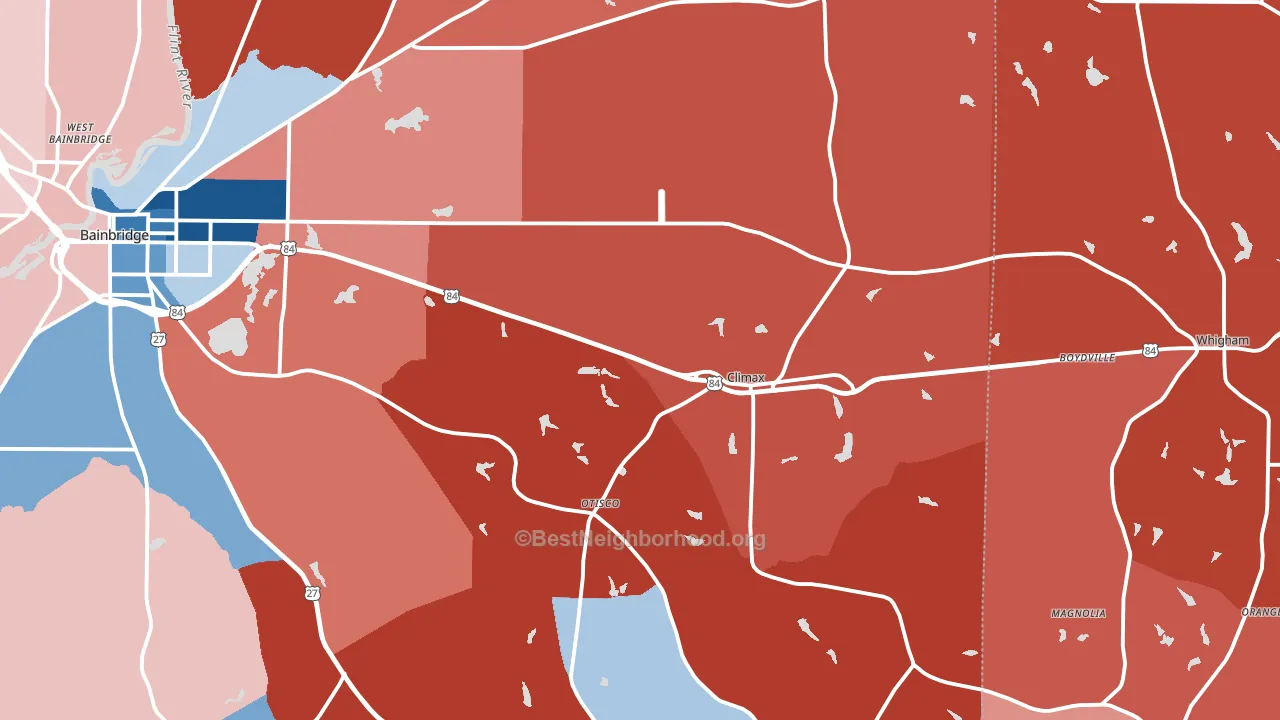 Climax, GA block-group political-lean map
