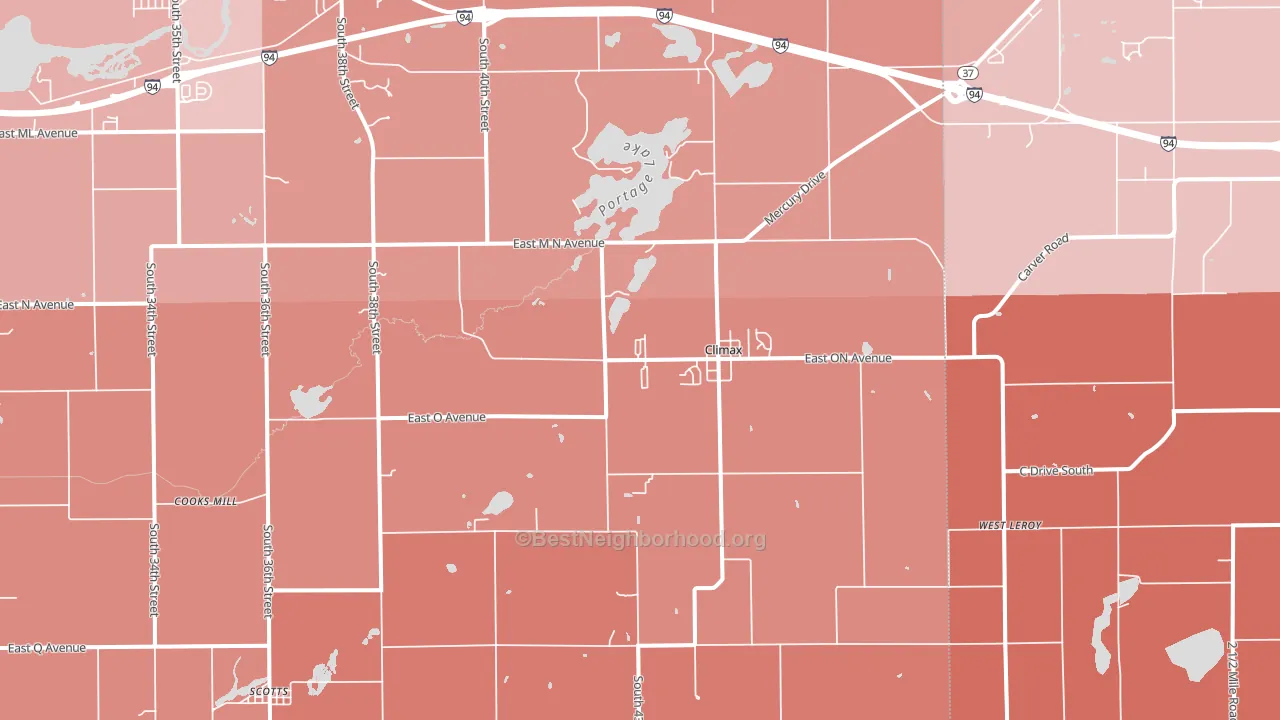 Climax, MI block-group political-lean map
