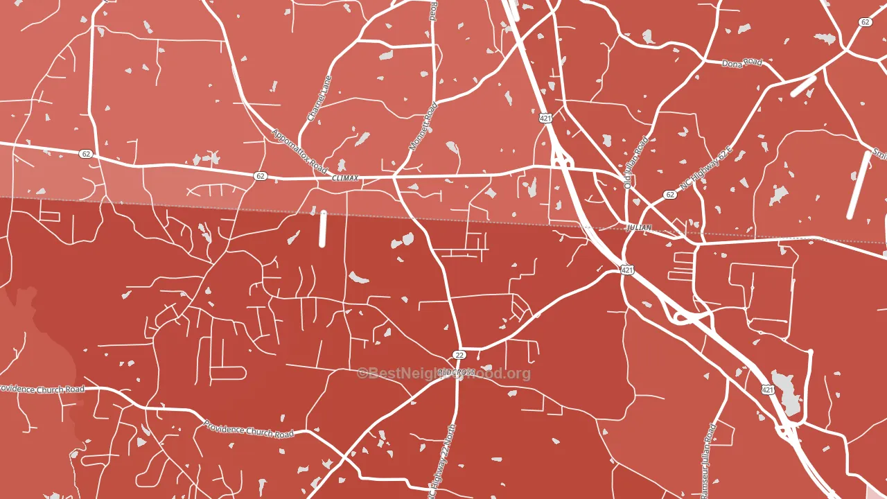 Climax, NC block-group political-lean map