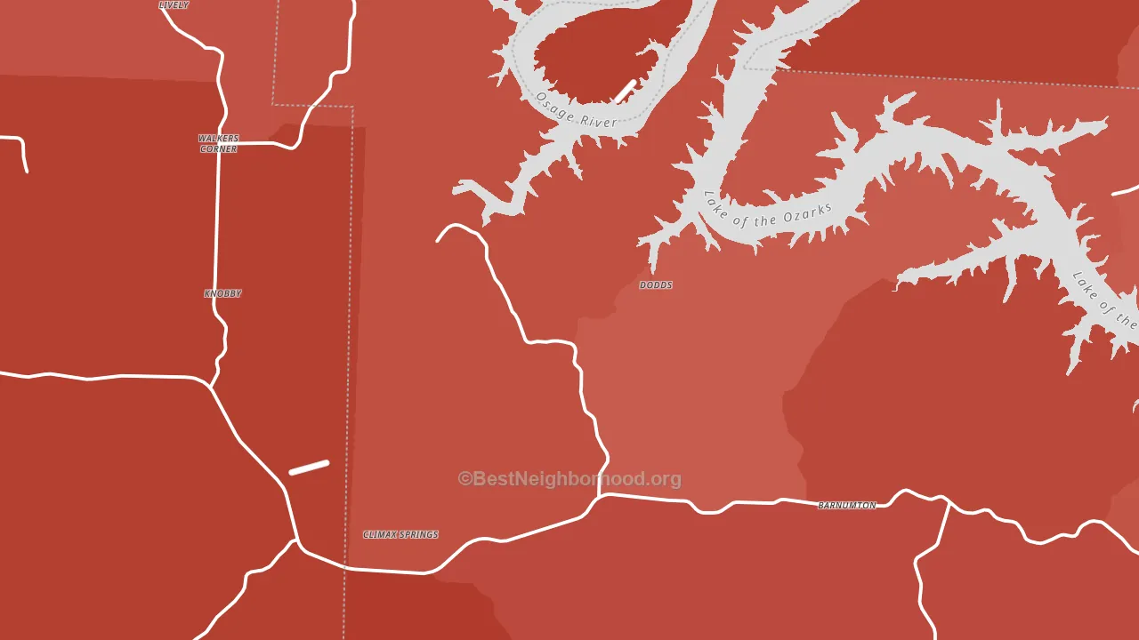 Climax Springs, MO block-group political-lean map