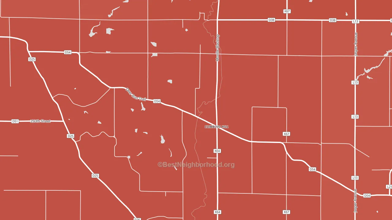 Climbing Hill, IA block-group political-lean map