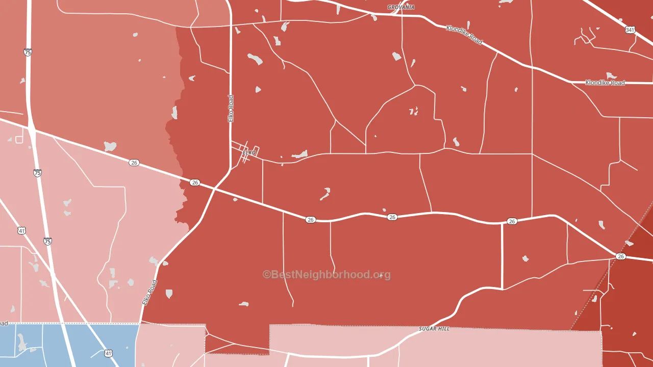 Clinchfield, GA block-group political-lean map