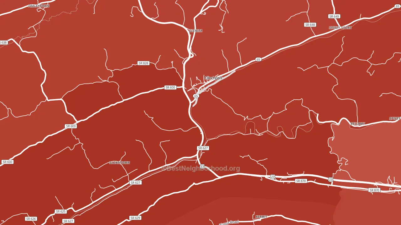 Clinchport, VA block-group political-lean map