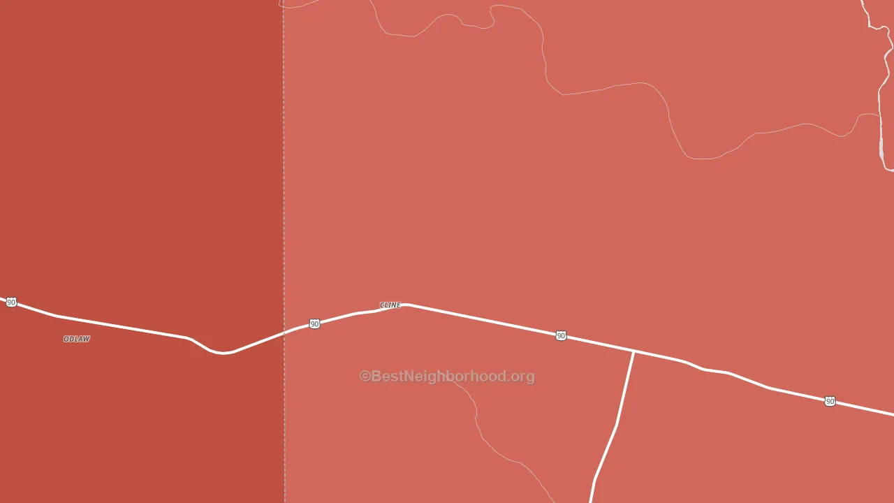 Cline, TX block-group political-lean map