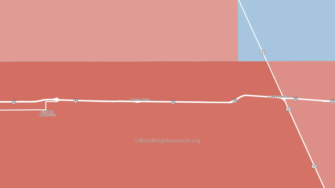 Clines Corners, NM block-group political-lean map