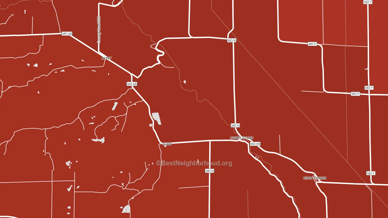 Clines Island, MO block-group political-lean map