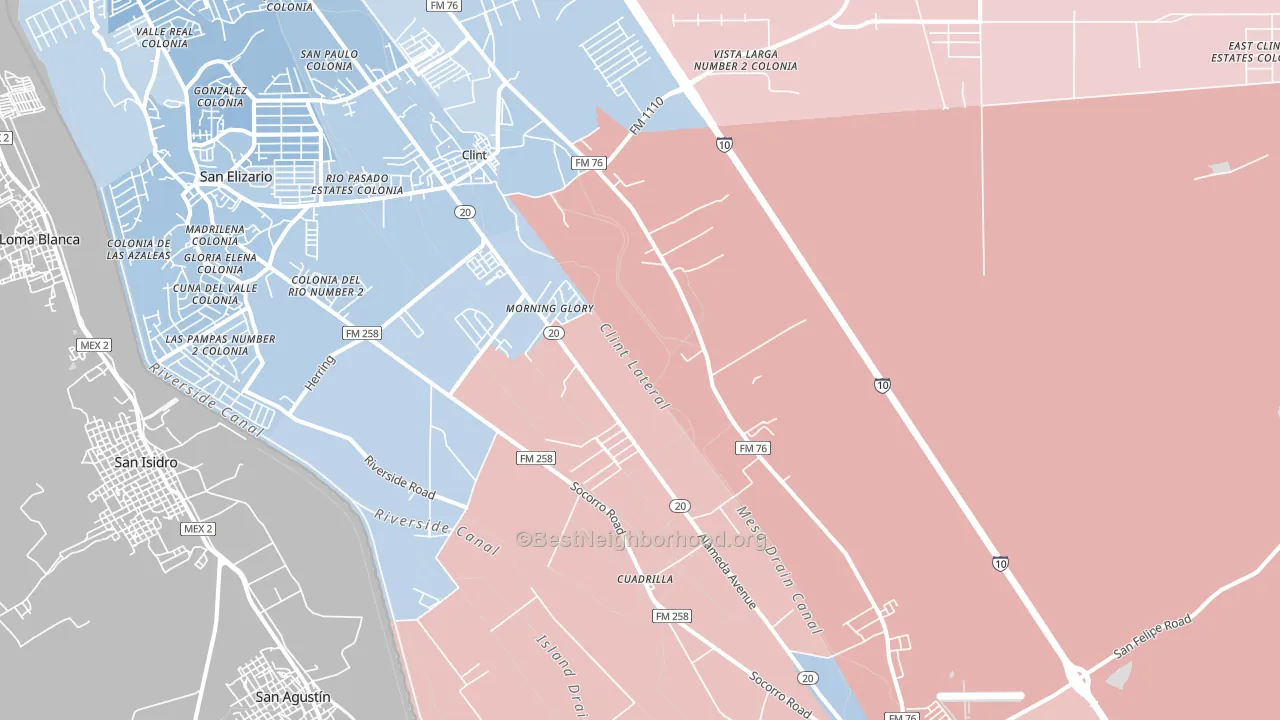 Clint, TX block-group political-lean map