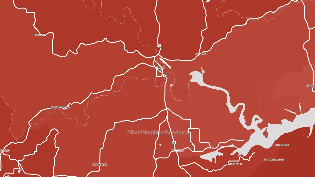 Clinton, AR block-group political-lean map