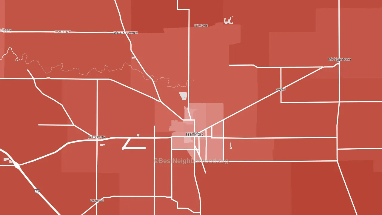 Clinton County, IN block-group political-lean map