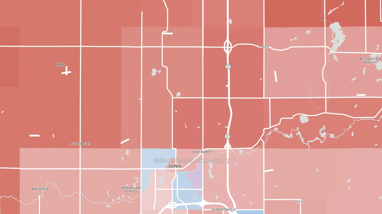 Clinton County, MI block-group political-lean map