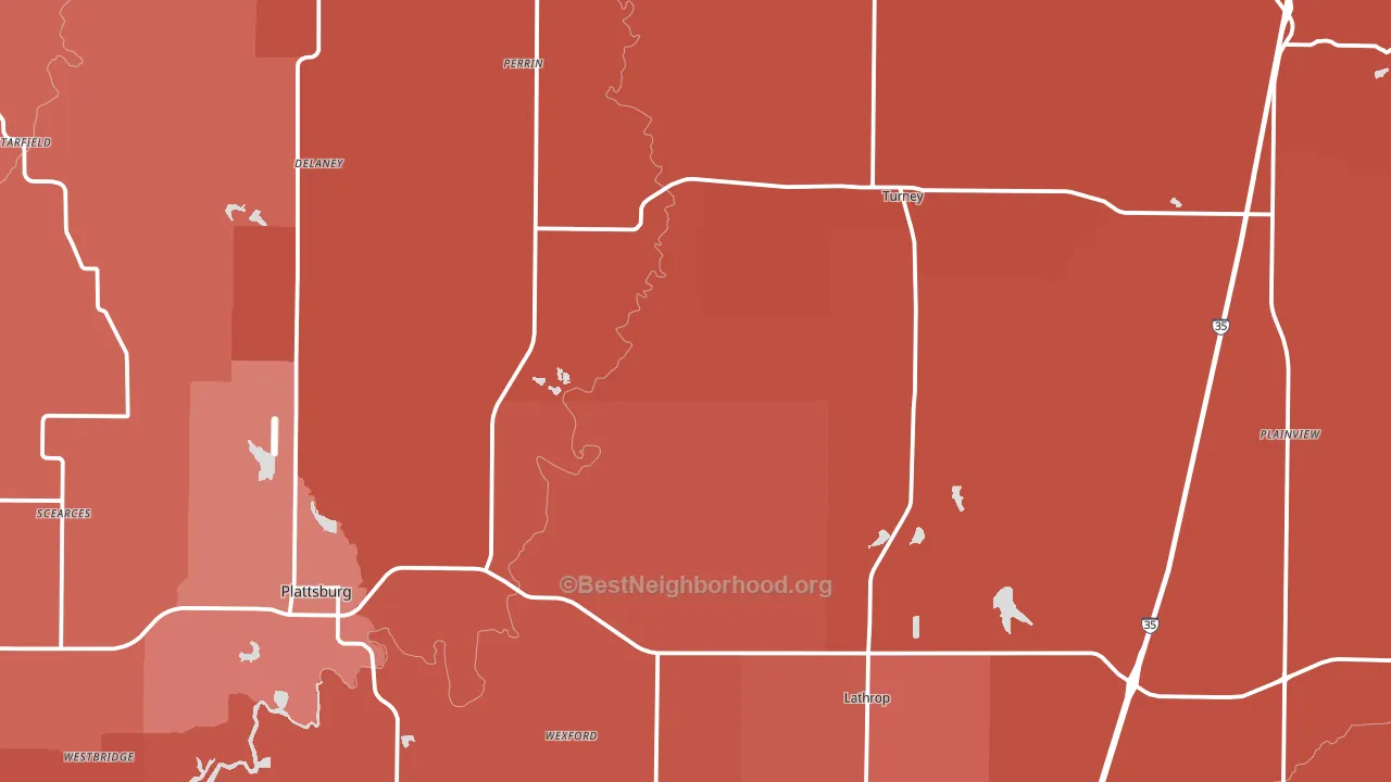 Clinton County, MO block-group political-lean map