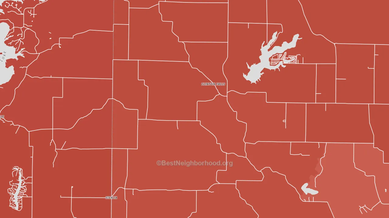 Clinton Falls, IN block-group political-lean map