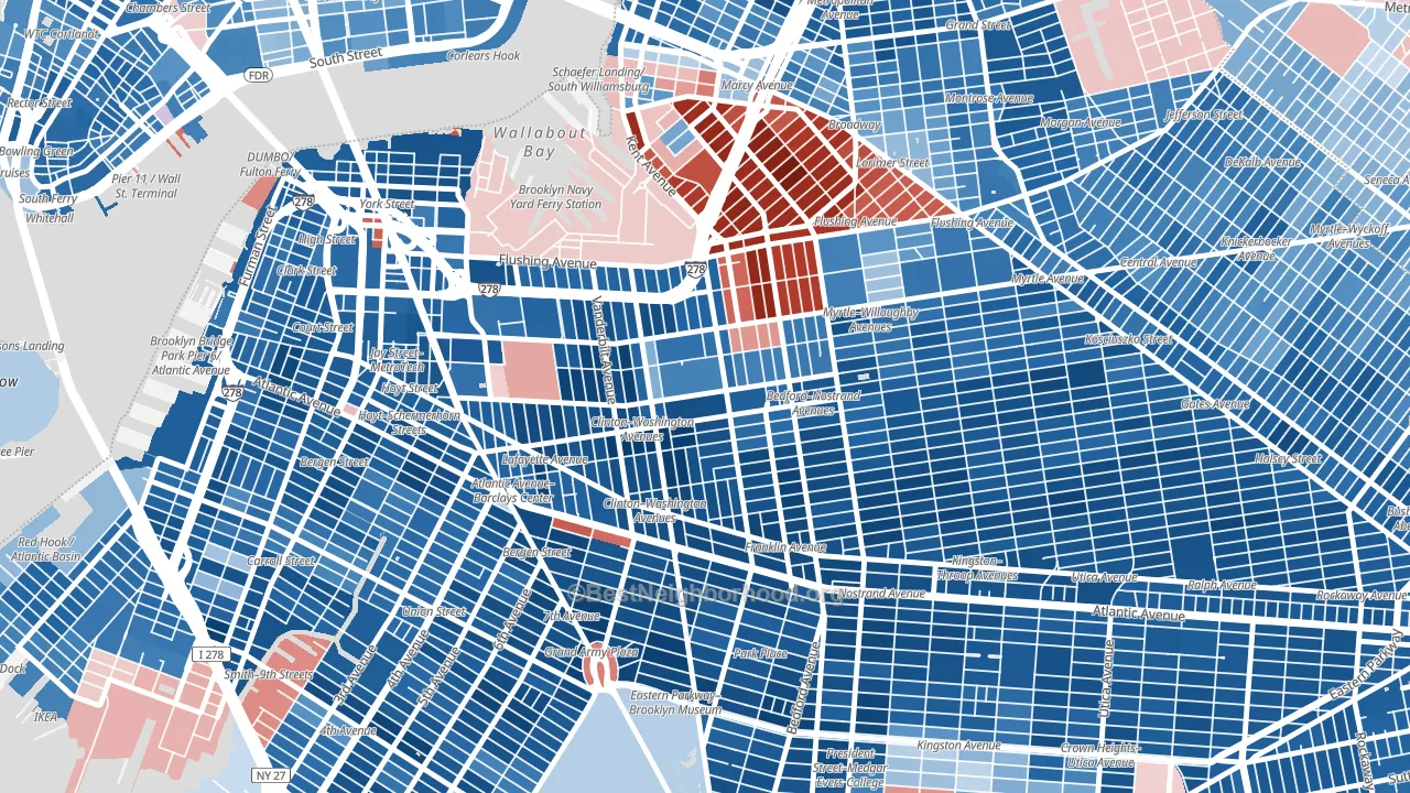 Clinton Hill, Brooklyn, NY block-group political-lean map
