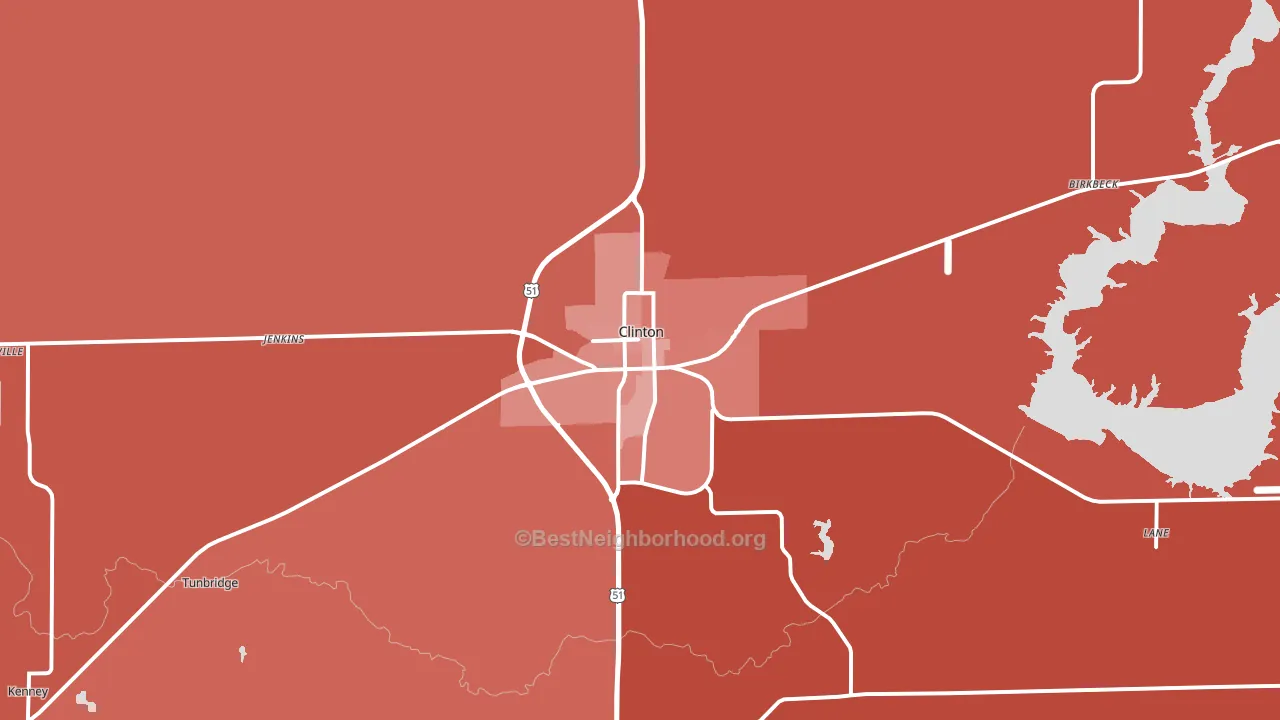Clinton, IL block-group political-lean map