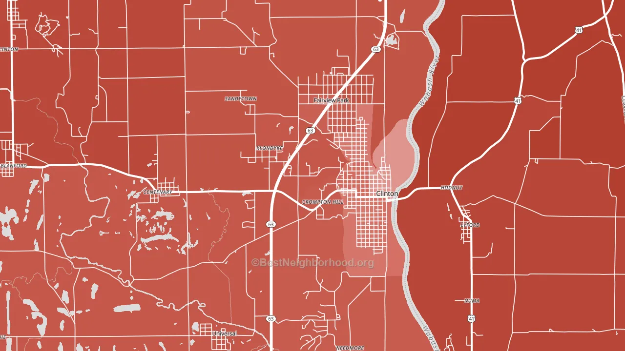 Clinton, IN block-group political-lean map