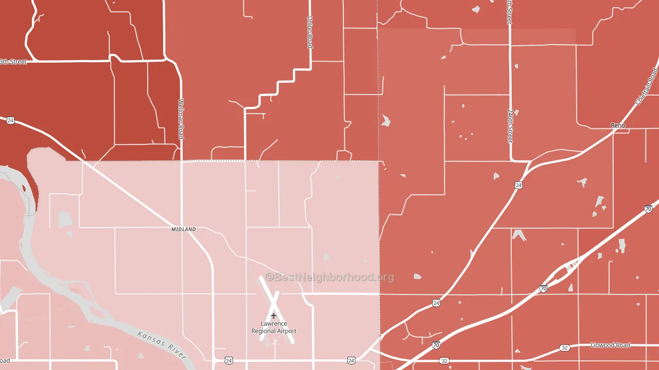 Clinton, KS block-group political-lean map