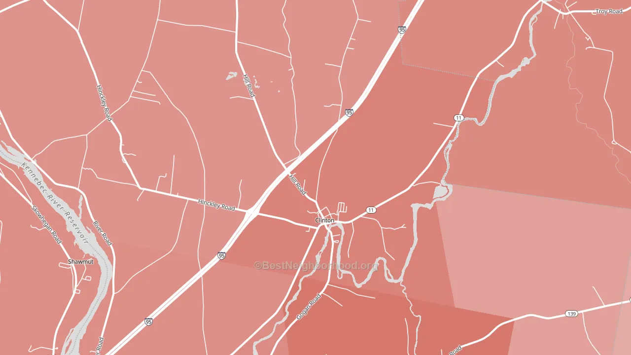 Clinton, ME block-group political-lean map