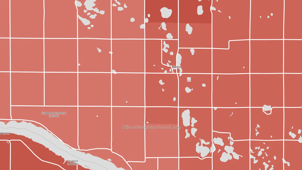 Clinton, MN block-group political-lean map