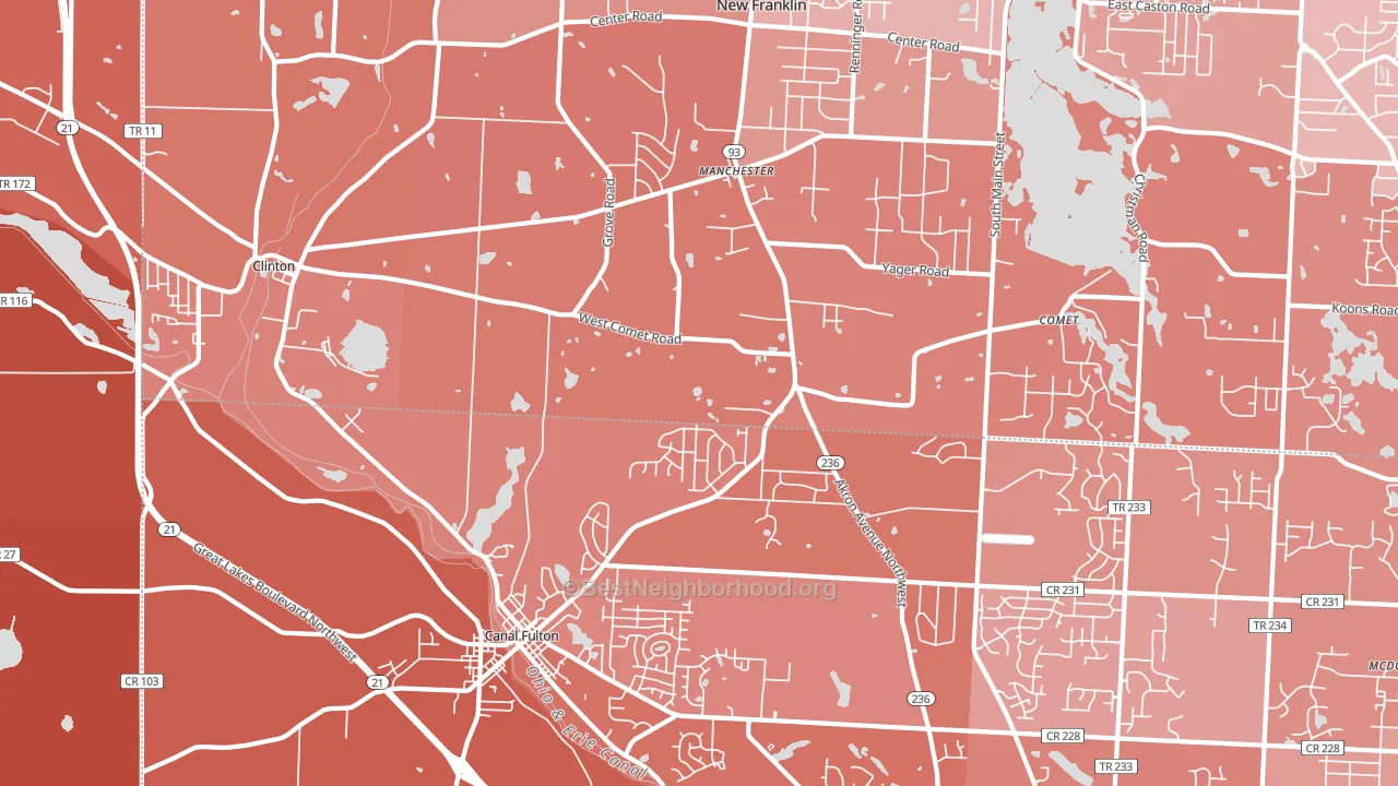 Clinton, OH block-group political-lean map