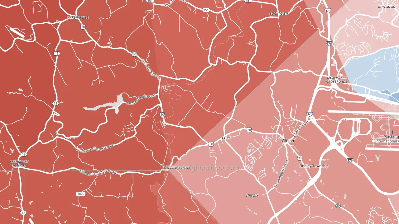 Clinton, PA block-group political-lean map
