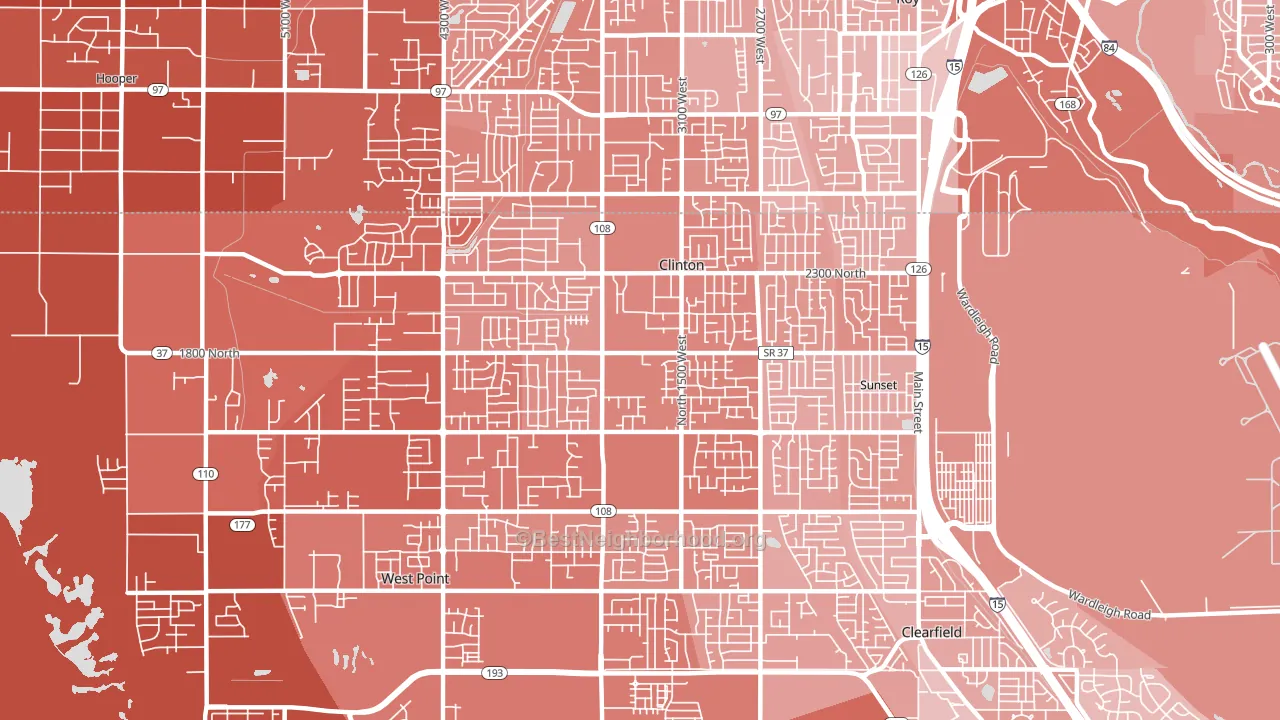 Clinton, UT block-group political-lean map