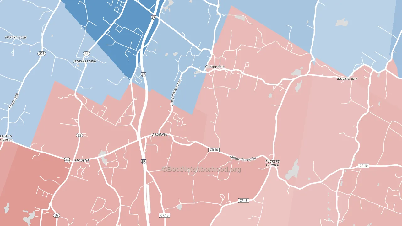 Clintondale, NY block-group political-lean map