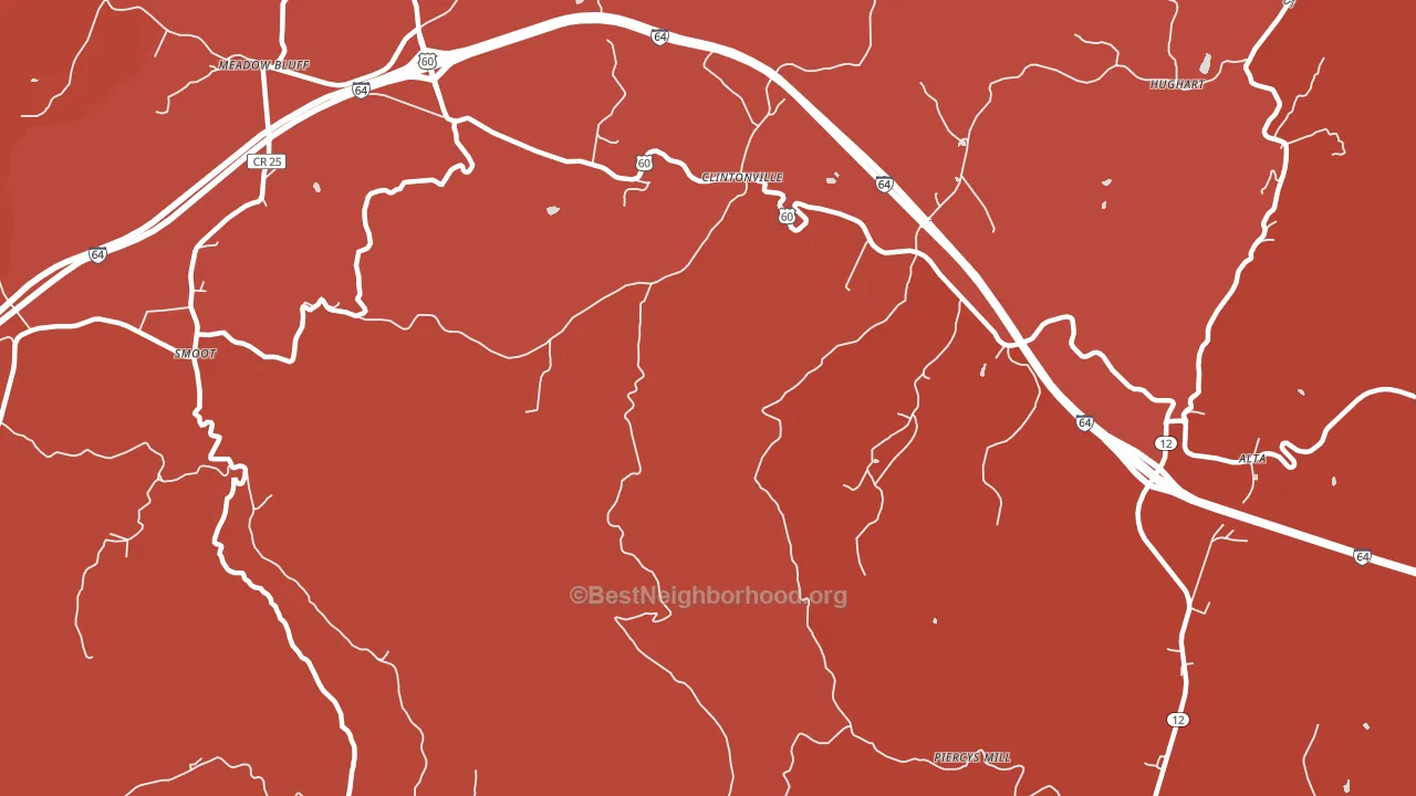 Clintonville, WV block-group political-lean map