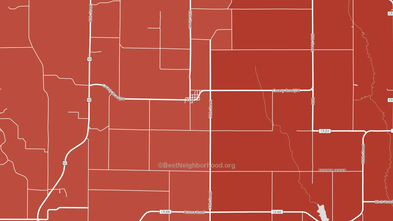 Clio, IA block-group political-lean map