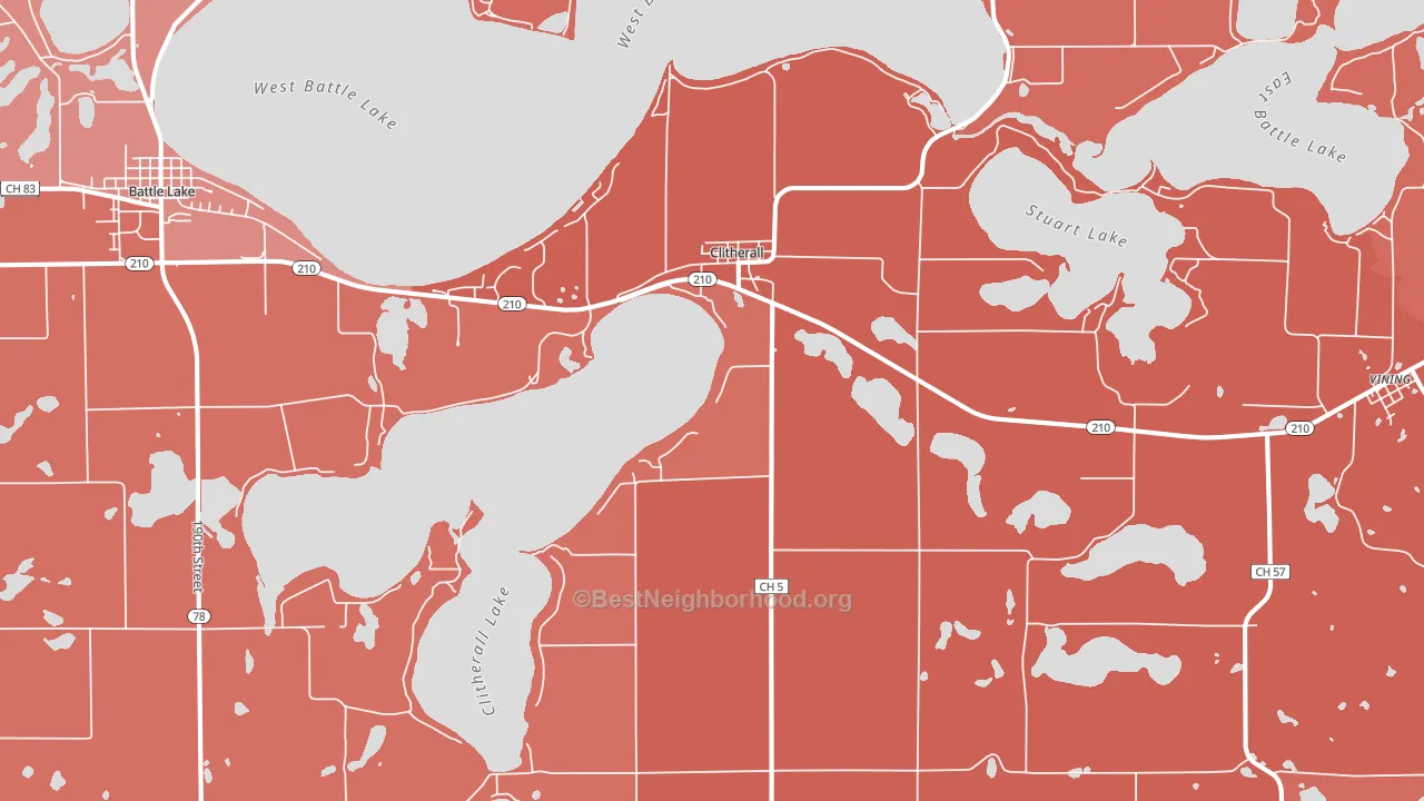 Clitherall, MN block-group political-lean map