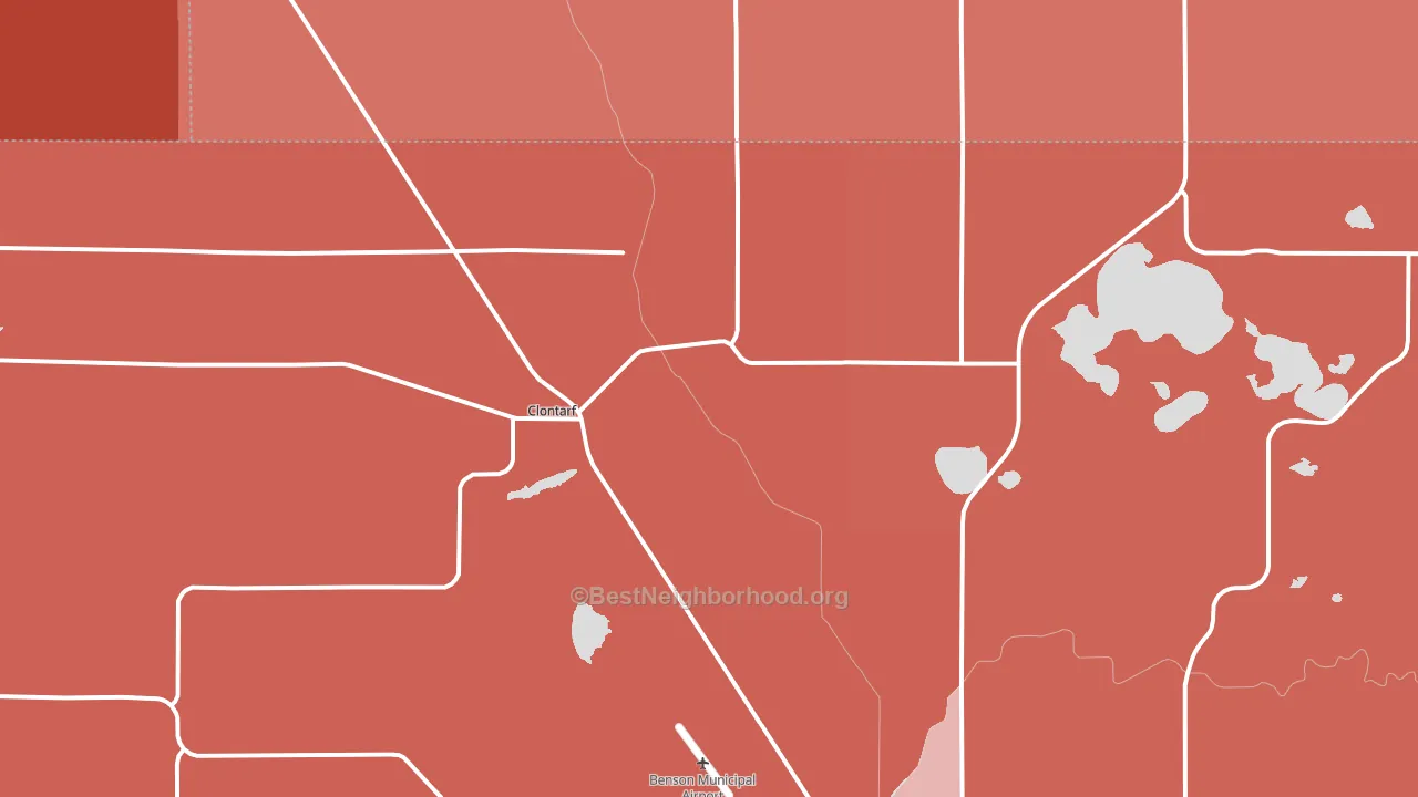 Clontarf, MN block-group political-lean map