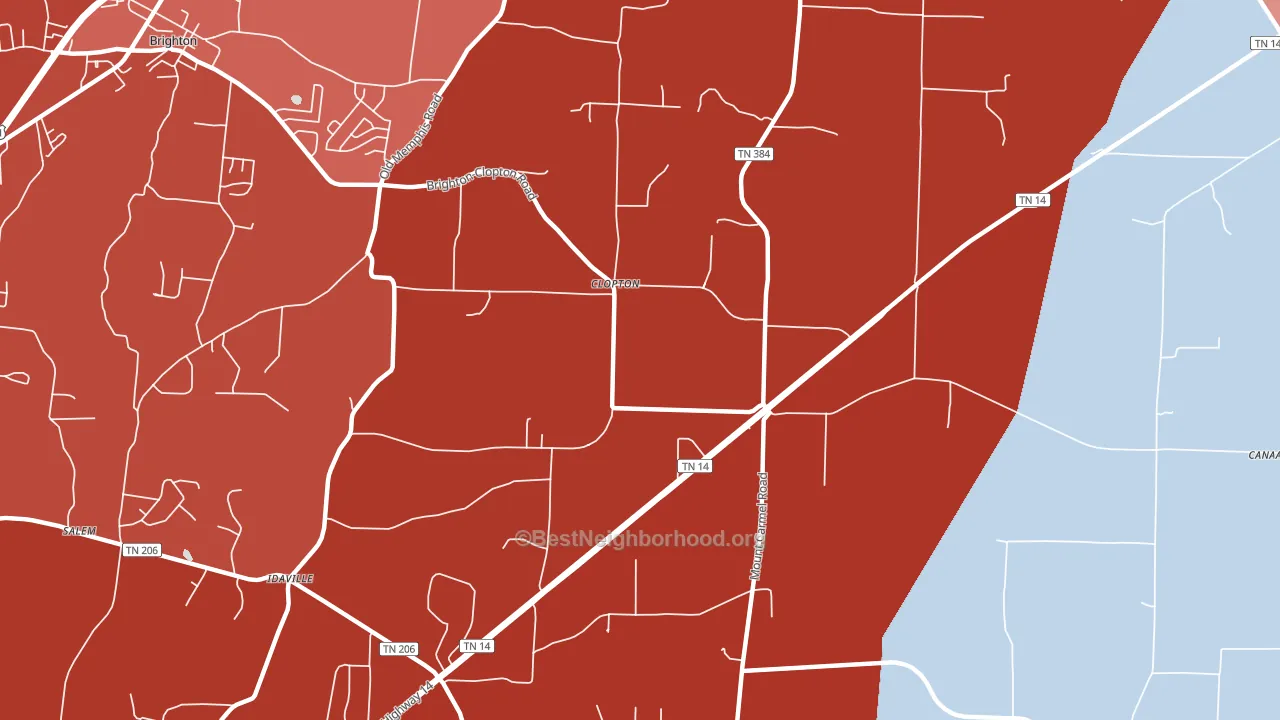 Clopton, TN block-group political-lean map