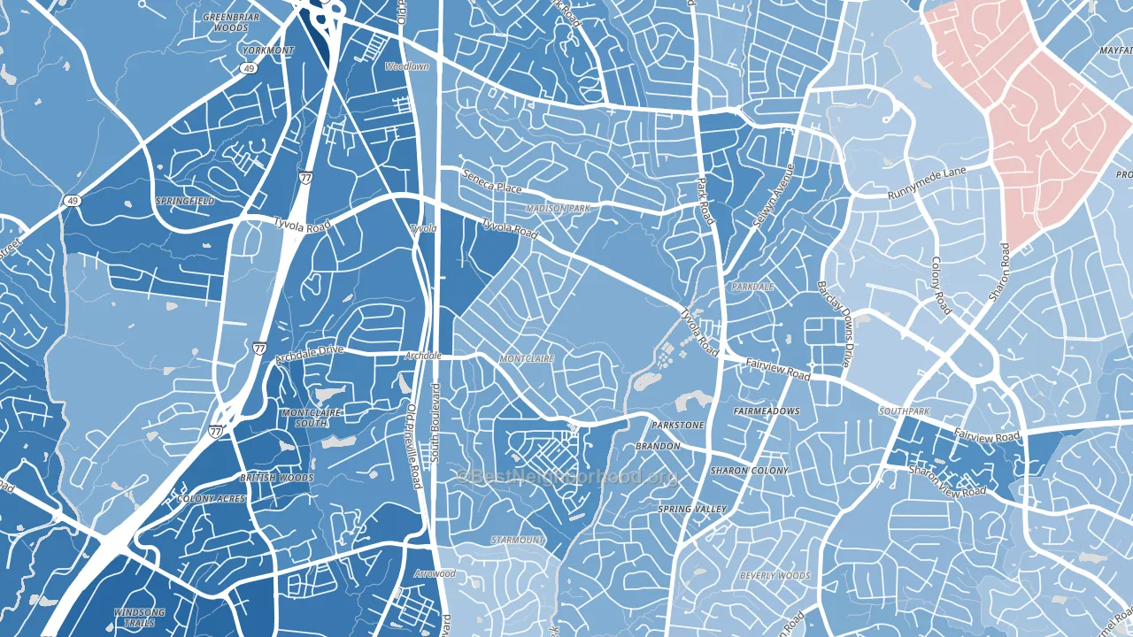 Closeburn-Glenkirk, Charlotte, NC block-group political-lean map
