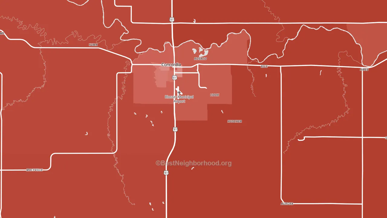 Cloud County, KS block-group political-lean map