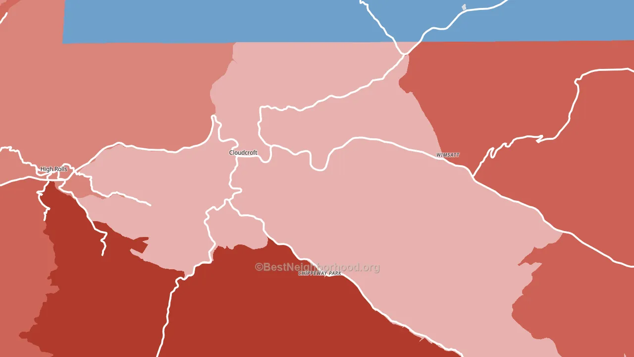 Cloudcroft, NM block-group political-lean map
