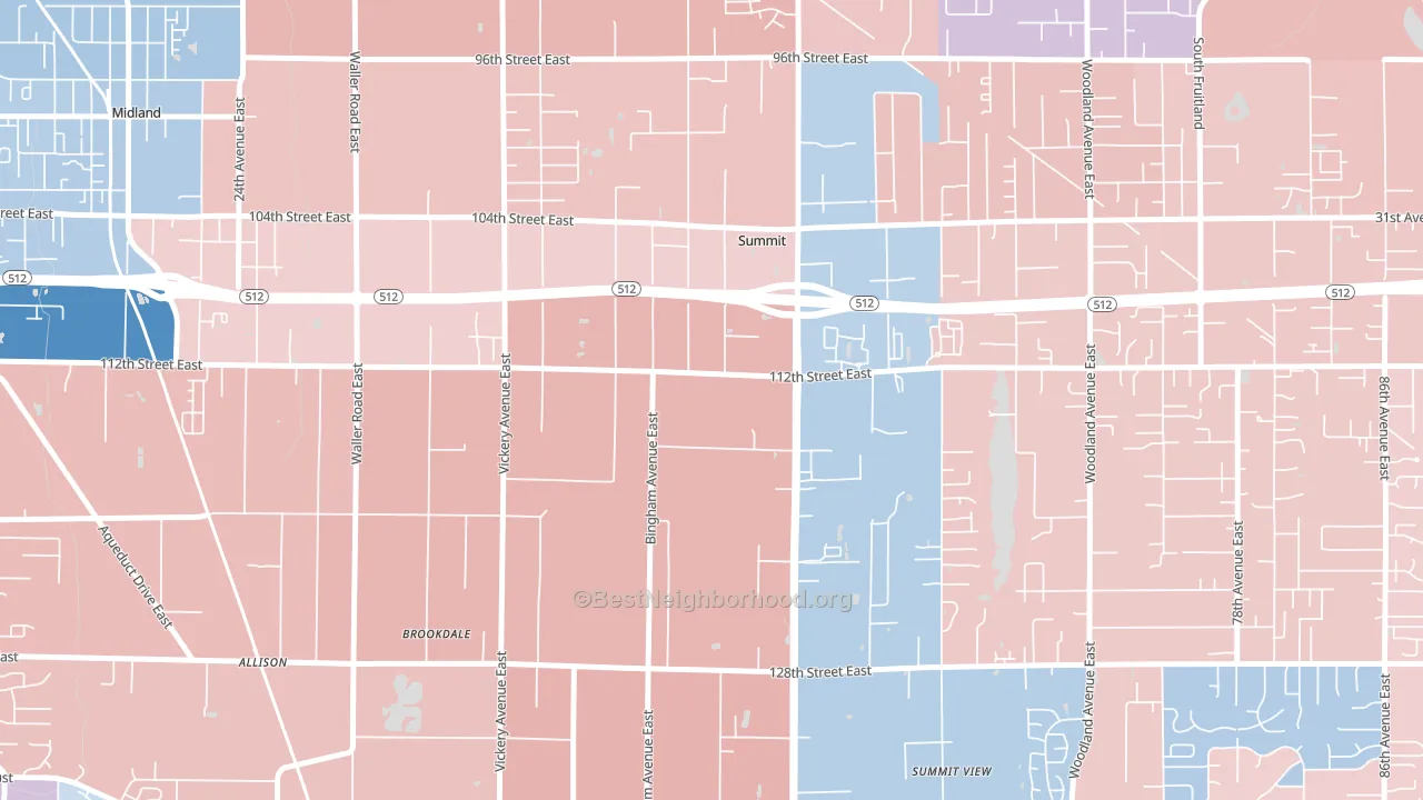 Clover Creek, WA block-group political-lean map